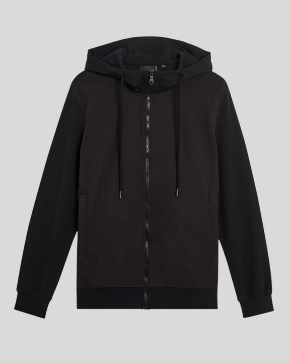 Softshell Hybrid Zip Through Hoodie - Jet Black